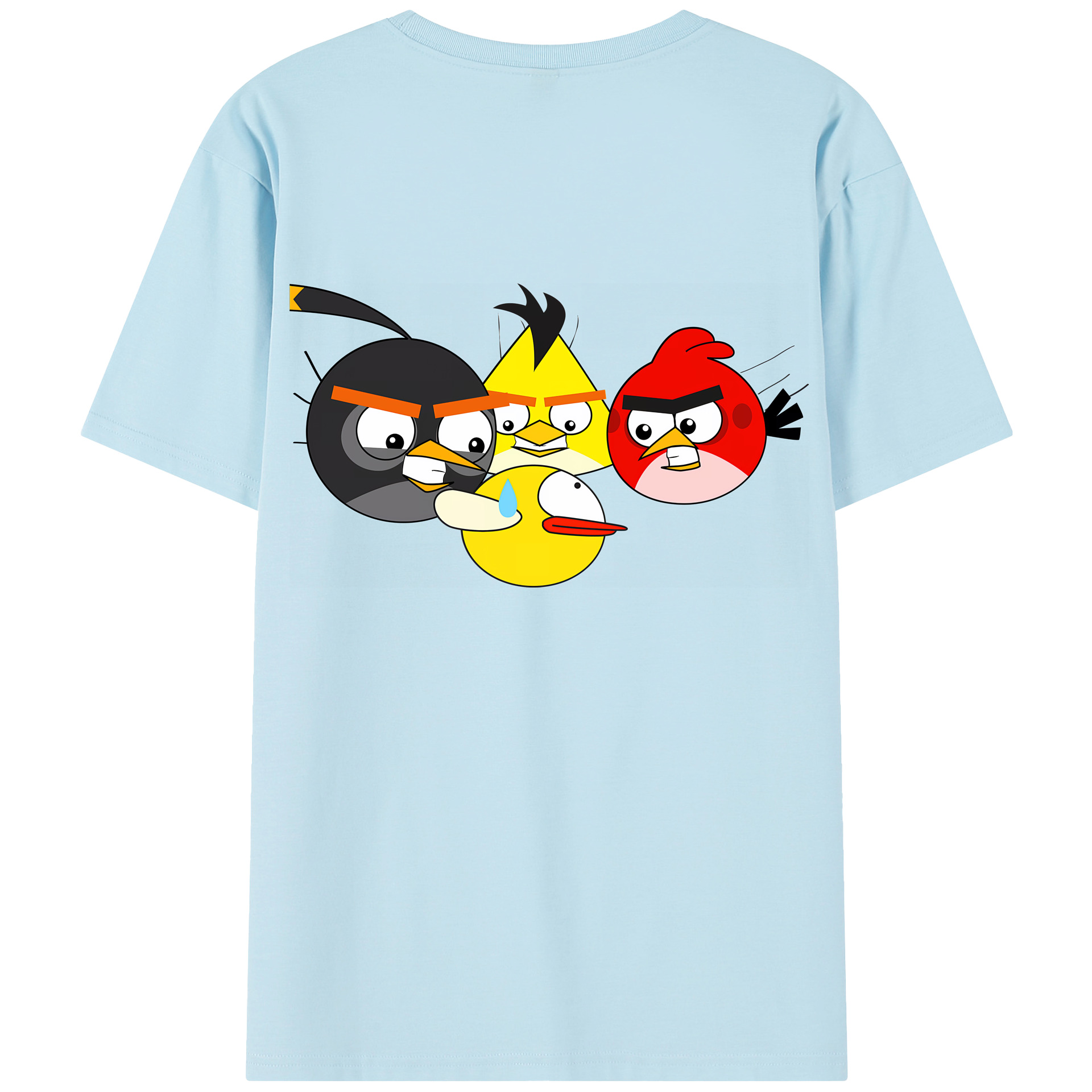 （画像用） Angry Birds アングリーバード 綿100％半袖Tシャツ（背面プリント）